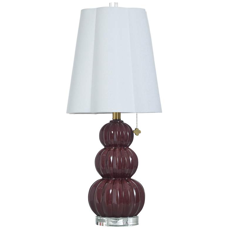 Image 1 Tamara Day Ophelia 26" High Small Burgandy Table Lamp With Off-White Shade