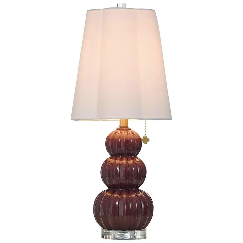 Image 2 Tamara Day Ophelia 26" High Small Burgandy Table Lamp With Off-White Shade more views