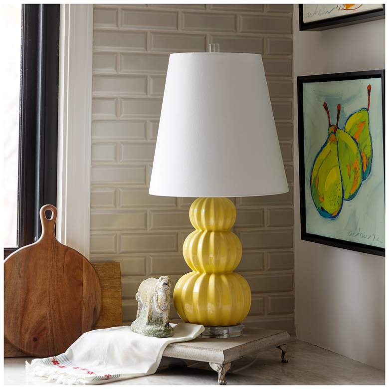 Image 1 Tamara Day Ophelia 26" High Small Gold Table Lamp With Off-White Shade
