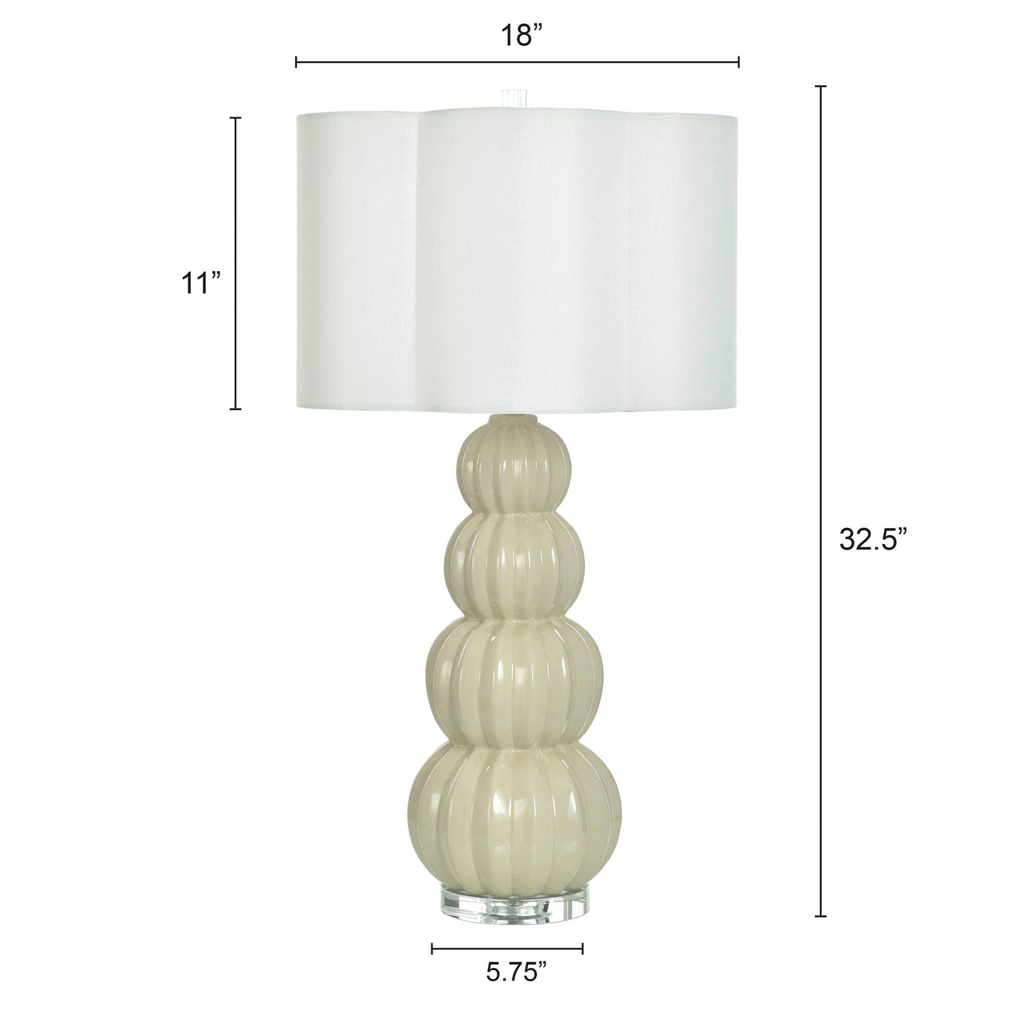 Tamara Day Ophelia 33" High Cream Table Lamp With Off-White Shade