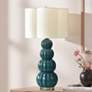 1_Tamara Day Ophelia 33" High Navy Table Lamp With Off-White Shade