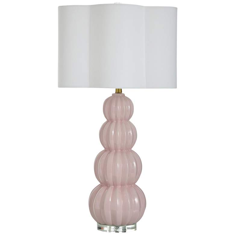 Image 1 Tamara Day Ophelia 33" High Pink Peony Table Lamp With Off-White Shade