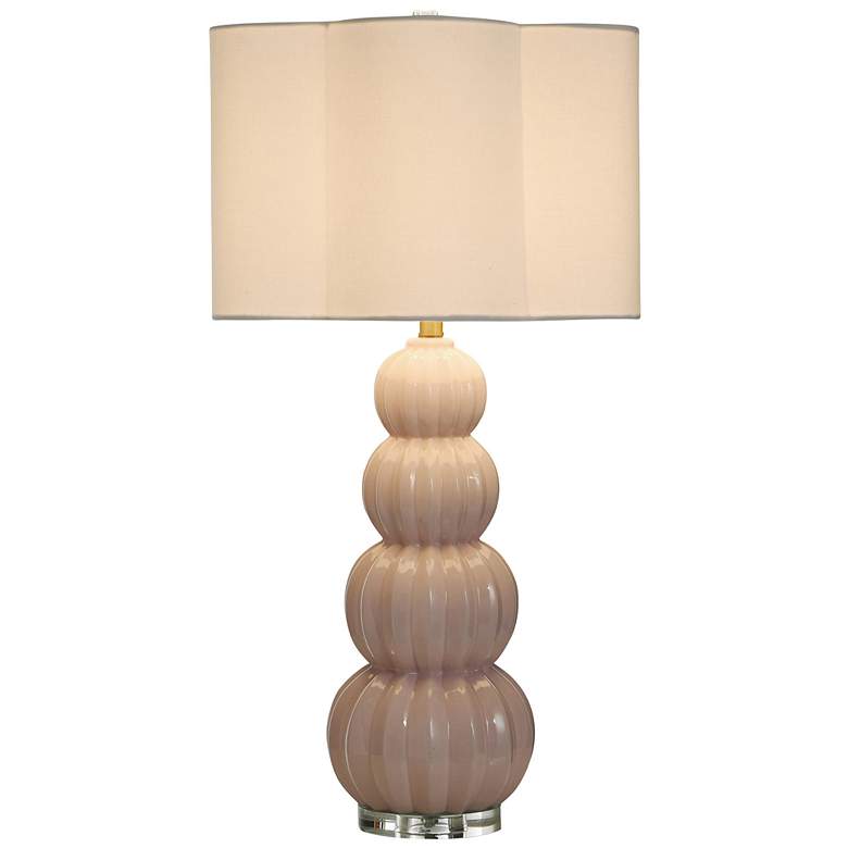 Image 2 Tamara Day Ophelia 33" High Pink Peony Table Lamp With Off-White Shade more views