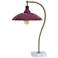 Tamara Day Penelope 24"H Brass & Marble Table Lamp With Burgundy Shade