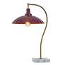 2_Tamara Day Penelope 24"H Brass & Marble Table Lamp With Burgundy Shade more views