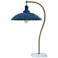 Tamara Day Penelope 24"H Brass & White Marble Table Lamp With Navy Shade