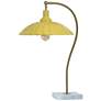 1_Tamara Day Penelope 24"H Brass & White Marble Table Lamp With Yellow Shade