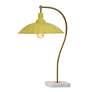 2_Tamara Day Penelope 24"H Brass & White Marble Table Lamp With Yellow Shade more views