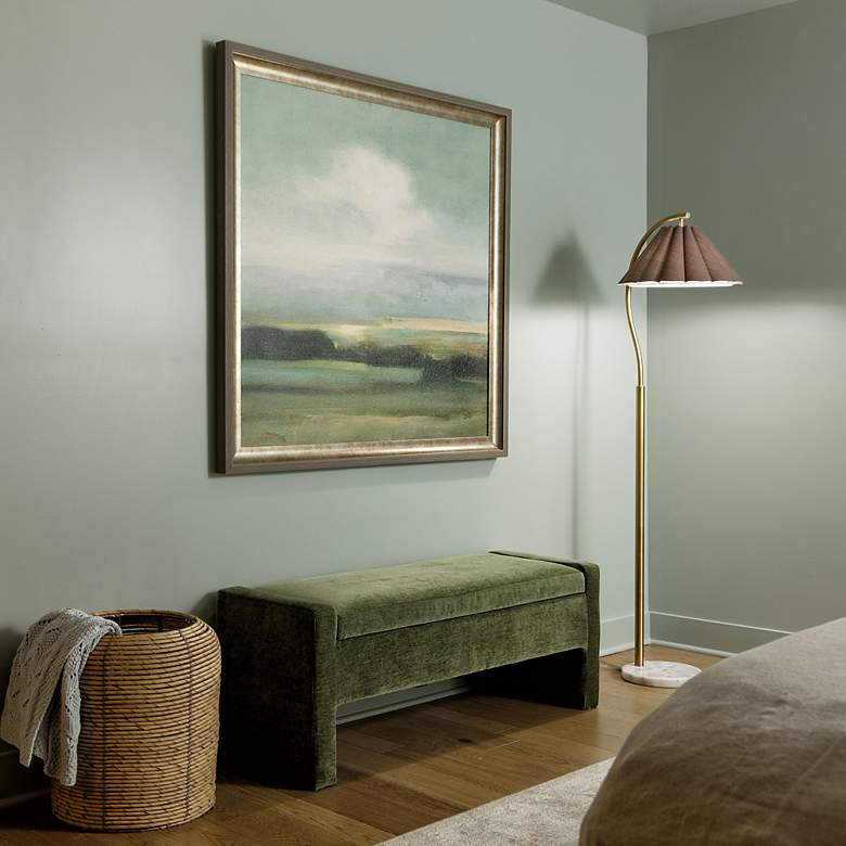Image 3 Tamara Day Penelope 61"H White Marble & Brass Floor Lamp w/ Off-Brown Shade more views