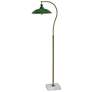 Thumbnail1 of Tamara Day Penelope 61"H White Marble & Brass Floor Lamp With Green Shade