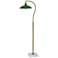 Tamara Day Penelope 61"H White Marble & Brass Floor Lamp With Green Shade