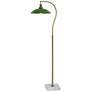 Thumbnail2 of Tamara Day Penelope 61"H White Marble & Brass Floor Lamp With Green Shade more views