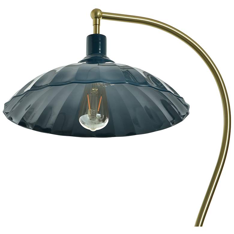 Image 5 Tamara Day Penelope 61"H White Marble & Brass Floor Lamp With Navy Shade more views