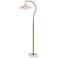 Tamara Day Penelope 61"H White Marble & Brass Floor Lamp With Pink Shade