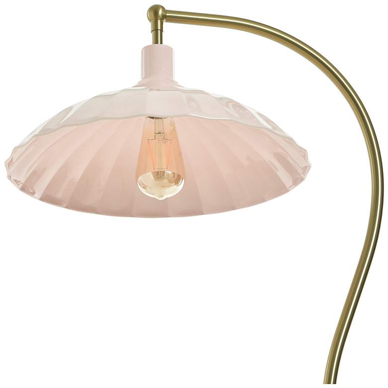 Image 5 Tamara Day Penelope 61"H White Marble & Brass Floor Lamp With Pink Shade more views