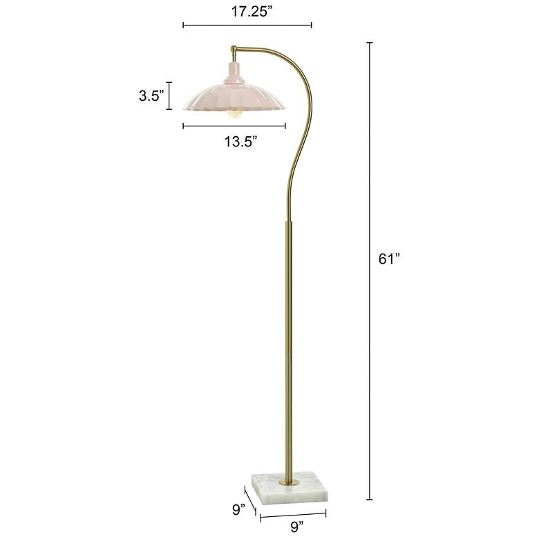 Image 7 Tamara Day Penelope 61"H White Marble & Brass Floor Lamp With Pink Shade more views