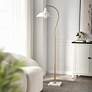 1_Tamara Day Penelope 61"H White Marble & Brass Floor Lamp With White Shade