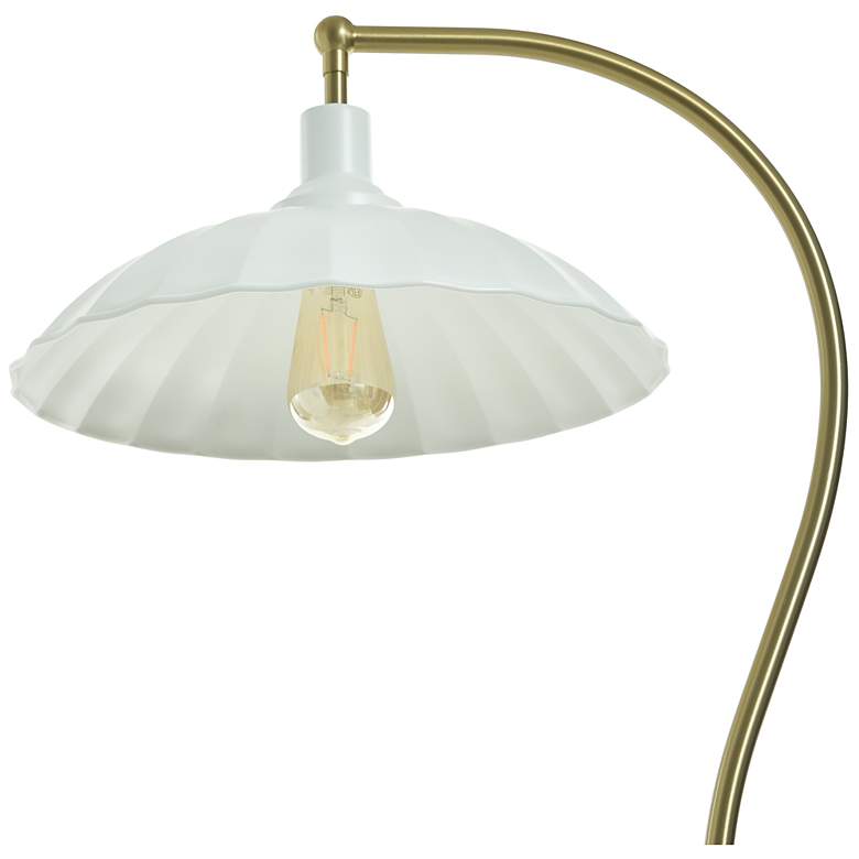 Image 5 Tamara Day Penelope 61"H White Marble & Brass Floor Lamp With White Shade more views