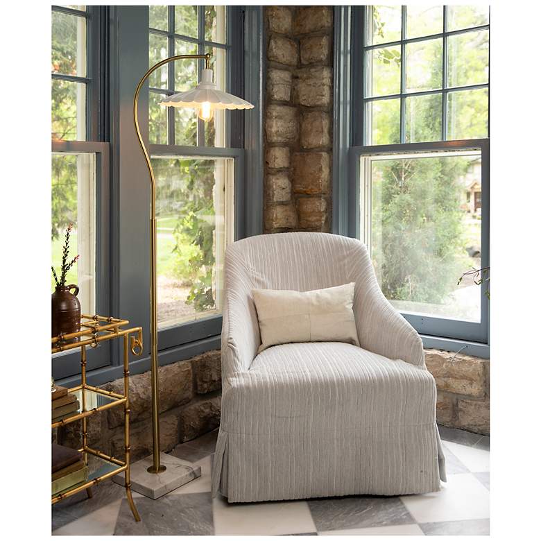 Image 7 Tamara Day Penelope 61"H White Marble & Brass Floor Lamp With White Shade more views