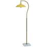 1_Tamara Day Penelope 61"H White Marble & Brass Floor Lamp With Yellow Shade