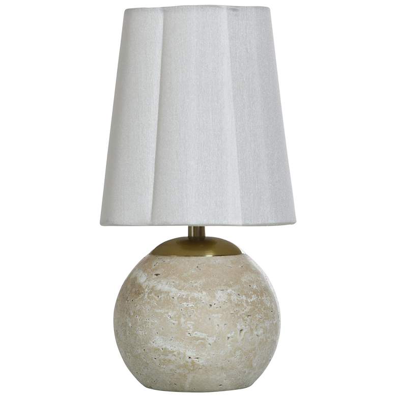 Image 1 Tamara Day Rosalind 12"H Brass & Natural Beige Table Lamp With Tan Shade