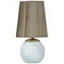 1_Tamara Day Rosalind 12"H Brass & White Marble Table Lamp With Brown Shade