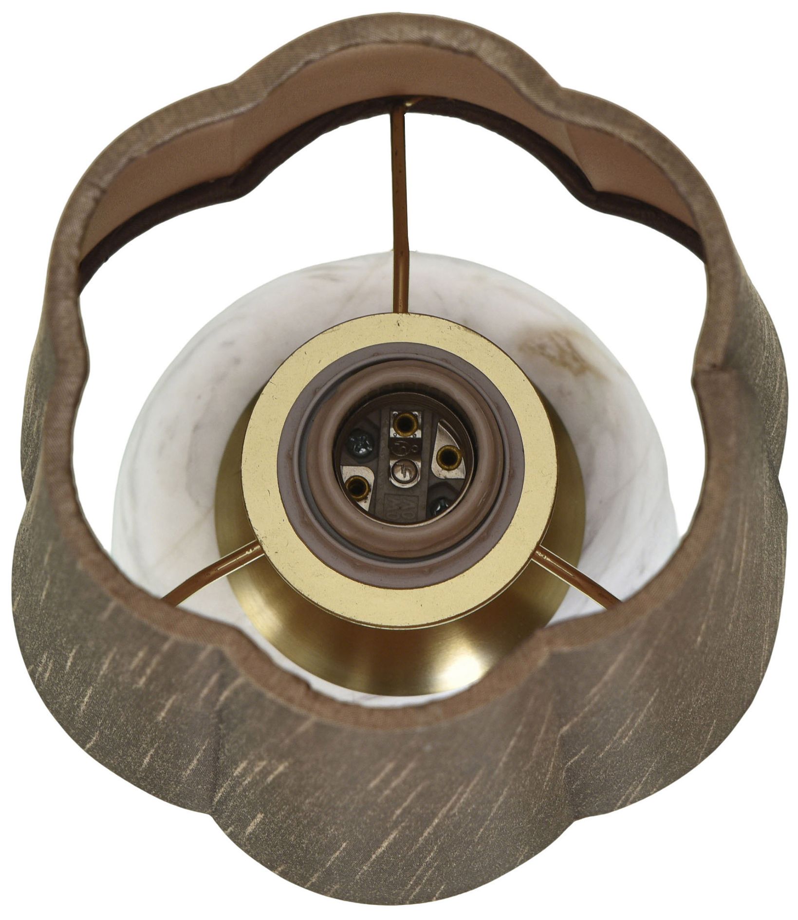 Image 6 Tamara Day Rosalind 12"H Brass & White Marble Table Lamp With Brown Shade more views