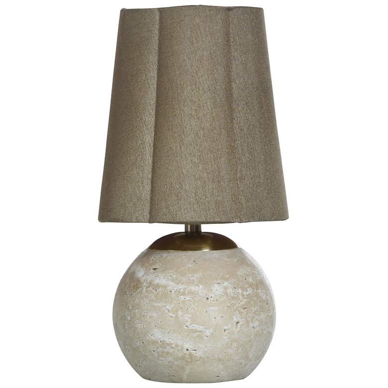 Image 1 Tamara Day Rosalind 12"H Polished Brass & Beige Table Lamp With Brown Shade