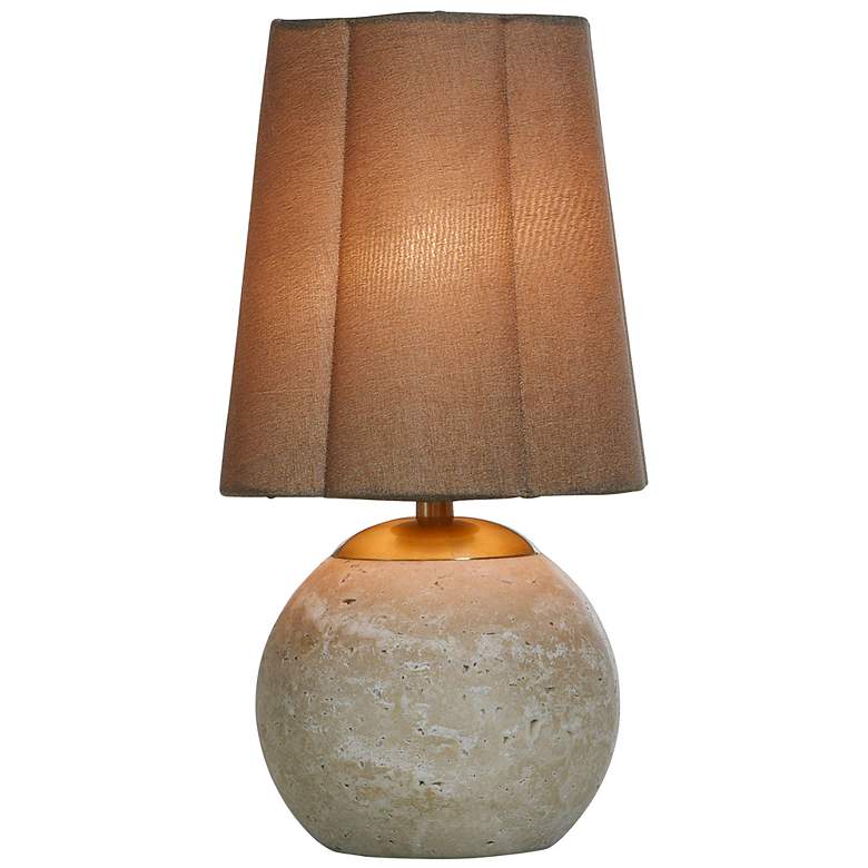 Image 2 Tamara Day Rosalind 12"H Polished Brass & Beige Table Lamp With Brown Shade more views