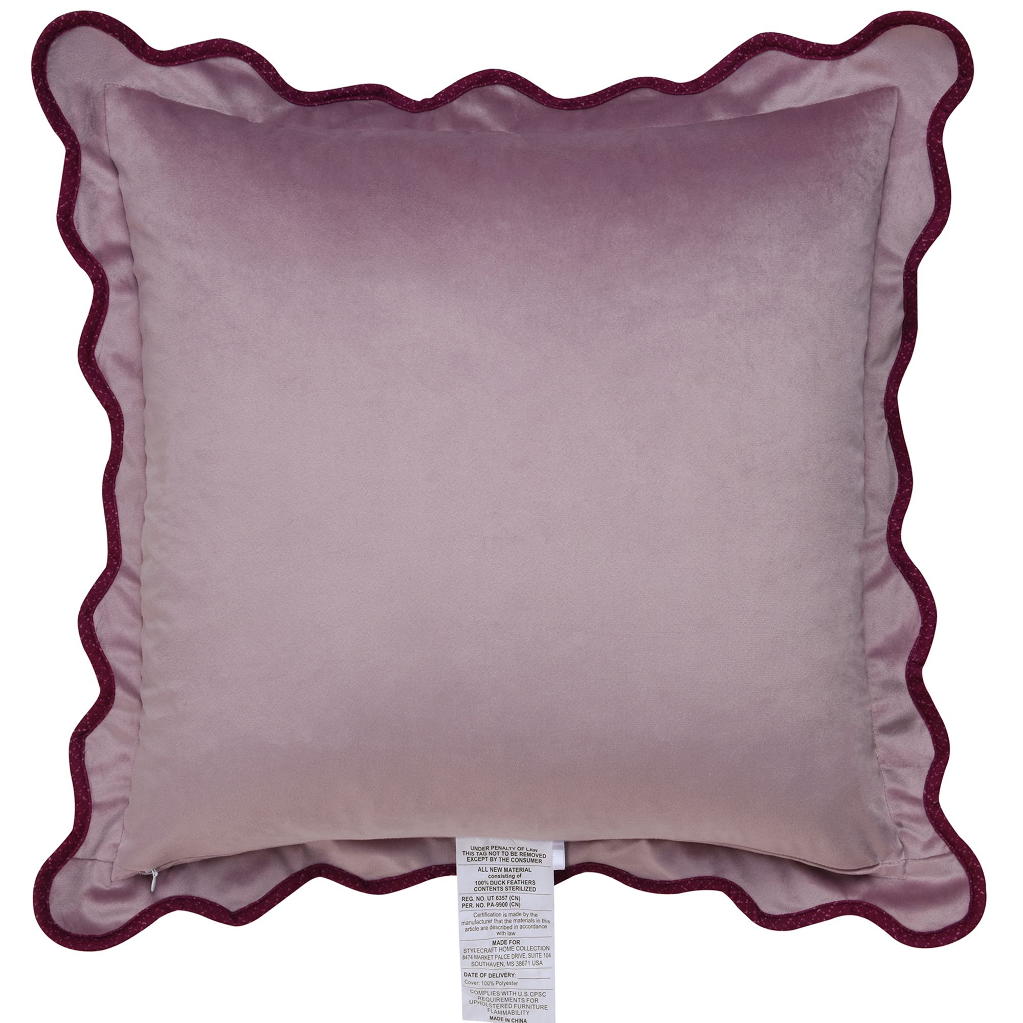 Image 4 Tamara Day Sophie 22" x 22" Lilac & Merlot Down Fill Pillow more views
