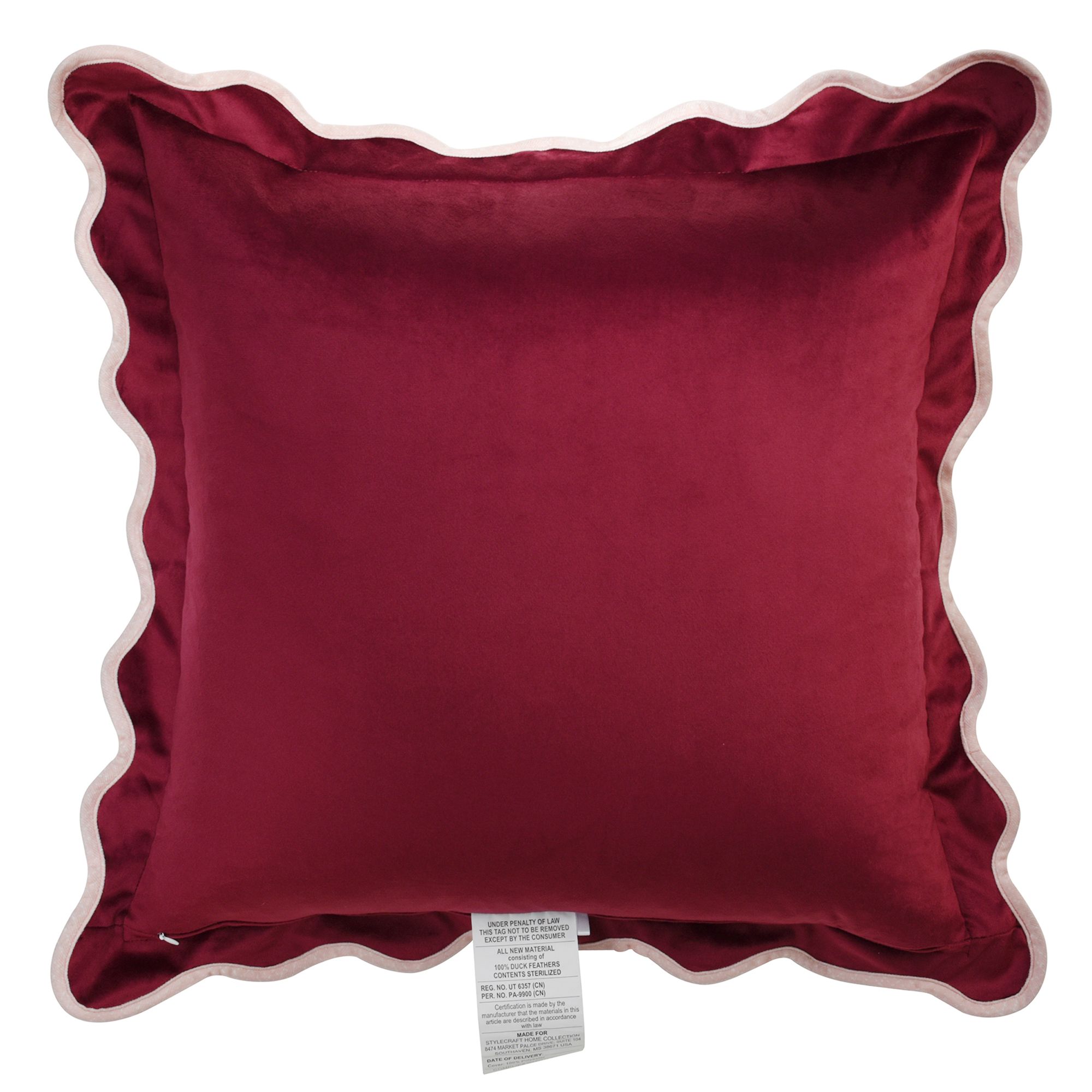 Image 4 Tamara Day Sophie 22" x 22" Merlot & Lilac Down Fill Pillow more views