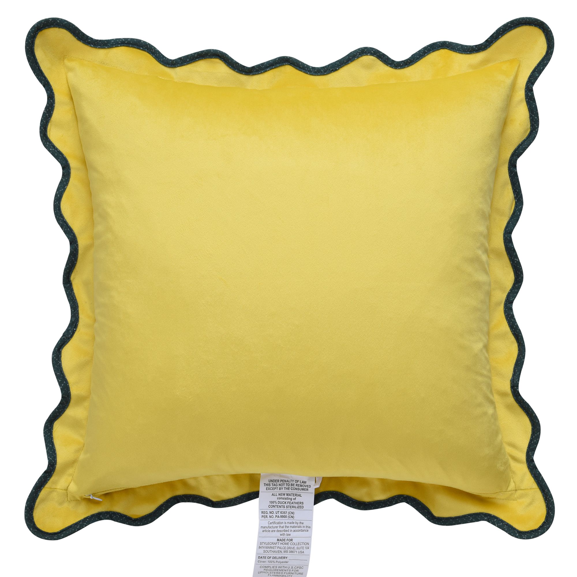 Image 4 Tamara Day Sophie 22" x 22" Yellow & Blue Down Fill Pillow more views