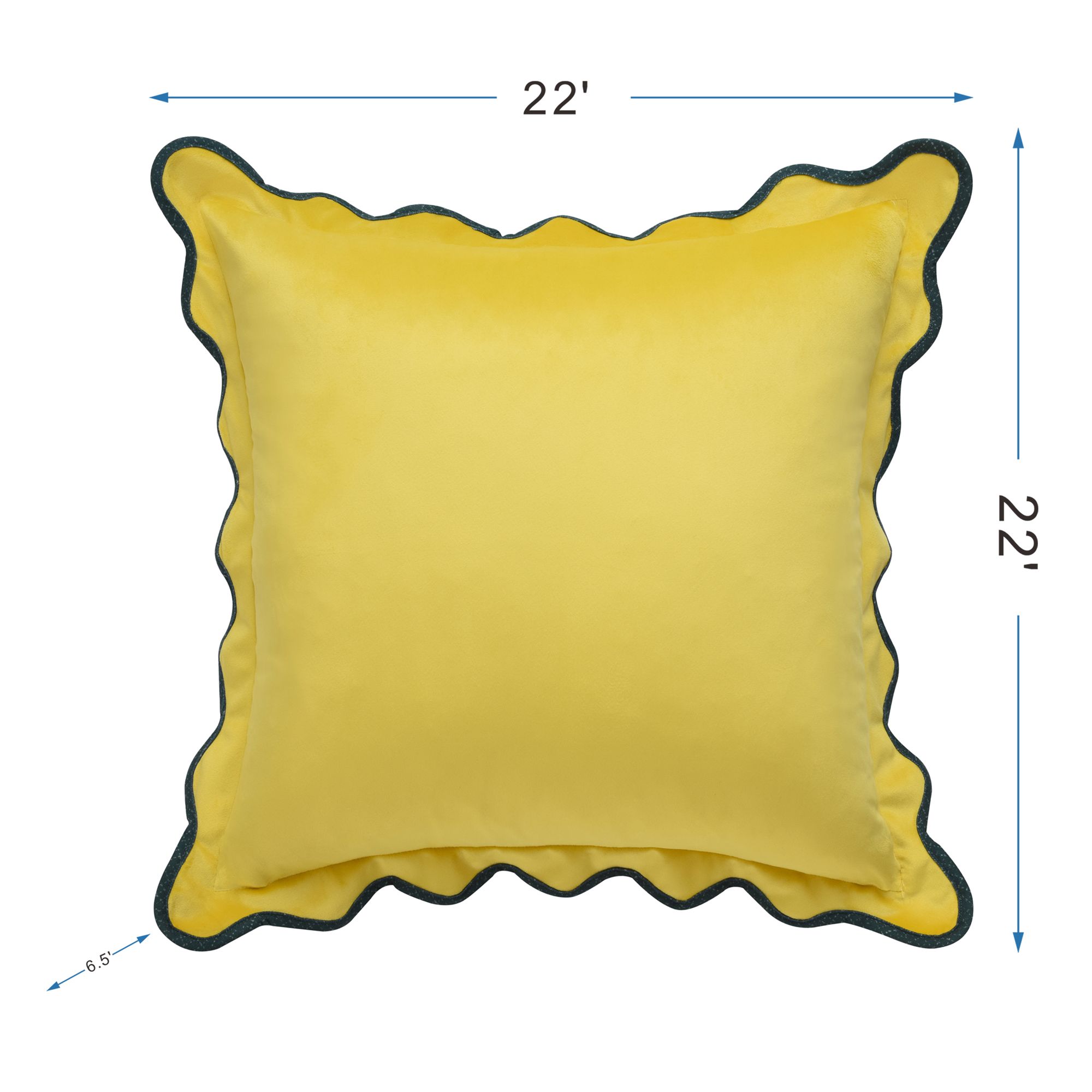 Image 7 Tamara Day Sophie 22" x 22" Yellow & Blue Down Fill Pillow more views