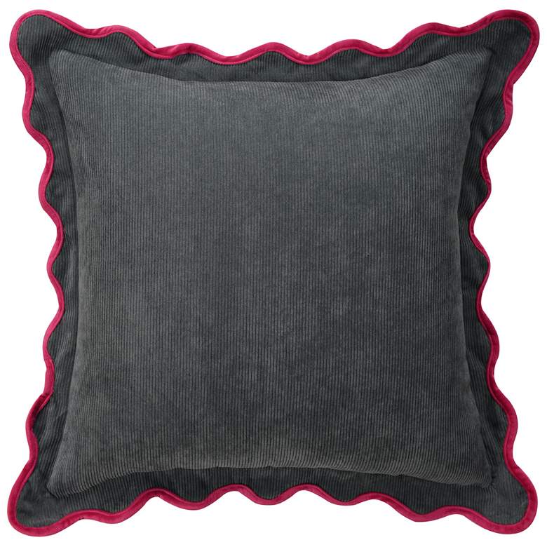 Image 1 Tamara Day Sophie 22" x 22" Dark Grey, Light Grey & Pink Down Fill Pillow