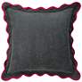1_Tamara Day Sophie 22" x 22" Dark Grey, Light Grey & Pink Down Fill Pillow