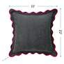 7_Tamara Day Sophie 22" x 22" Dark Grey, Light Grey & Pink Down Fill Pillow more views
