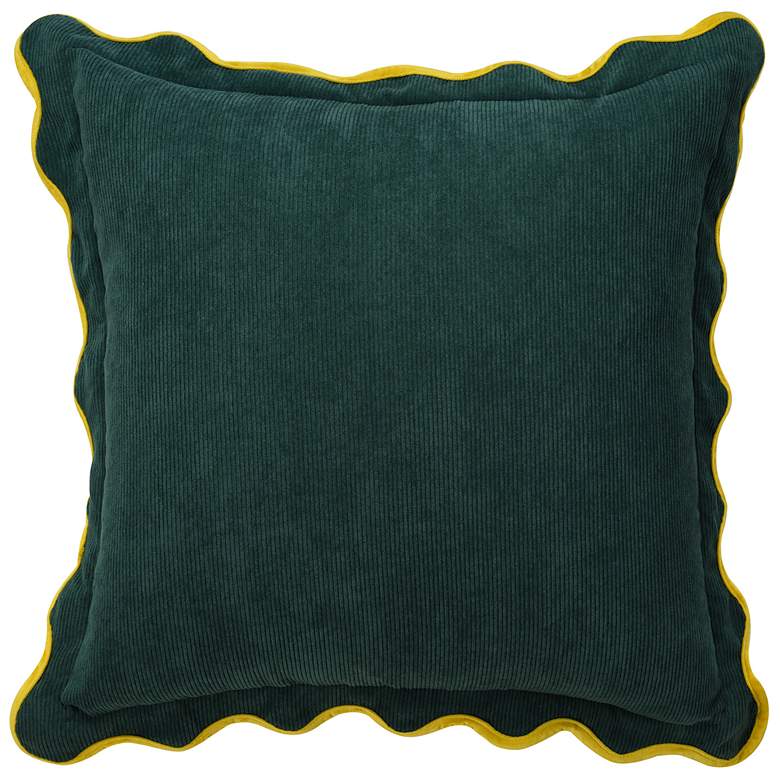 Image 2 Tamara Day Sophie 22" x 22" Dark Teal Green, Pink & Yellow Down Fill Pillow