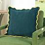 1_Tamara Day Sophie 22" x 22" Dark Teal Green, Pink & Yellow Down Fill Pillow