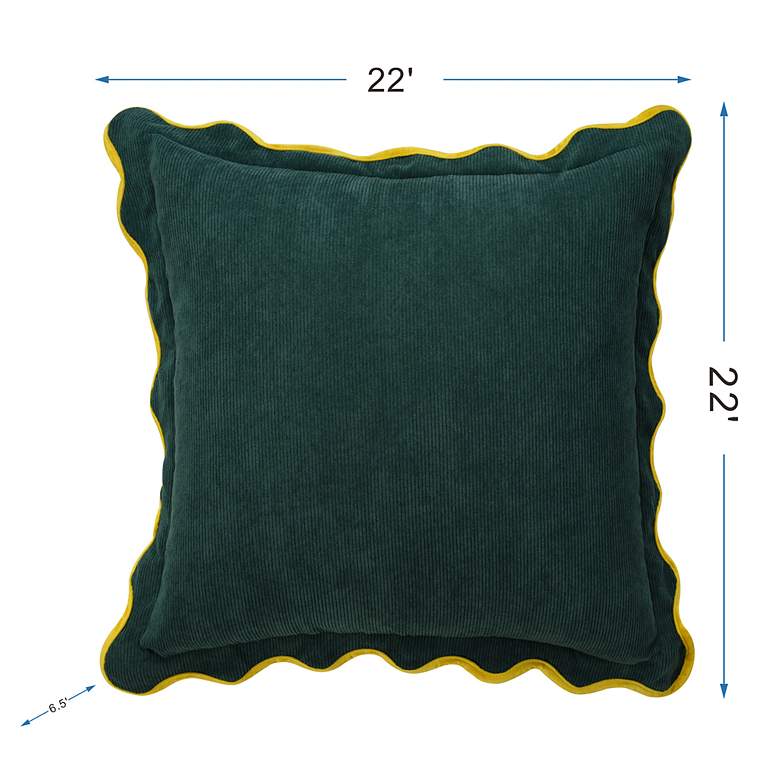 Image 7 Tamara Day Sophie 22" x 22" Dark Teal Green, Pink & Yellow Down Fill Pillow more views