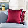 1_Tamara Day Sophie 22" x 22" Deep Red & Light Blue Down Fill Pillow