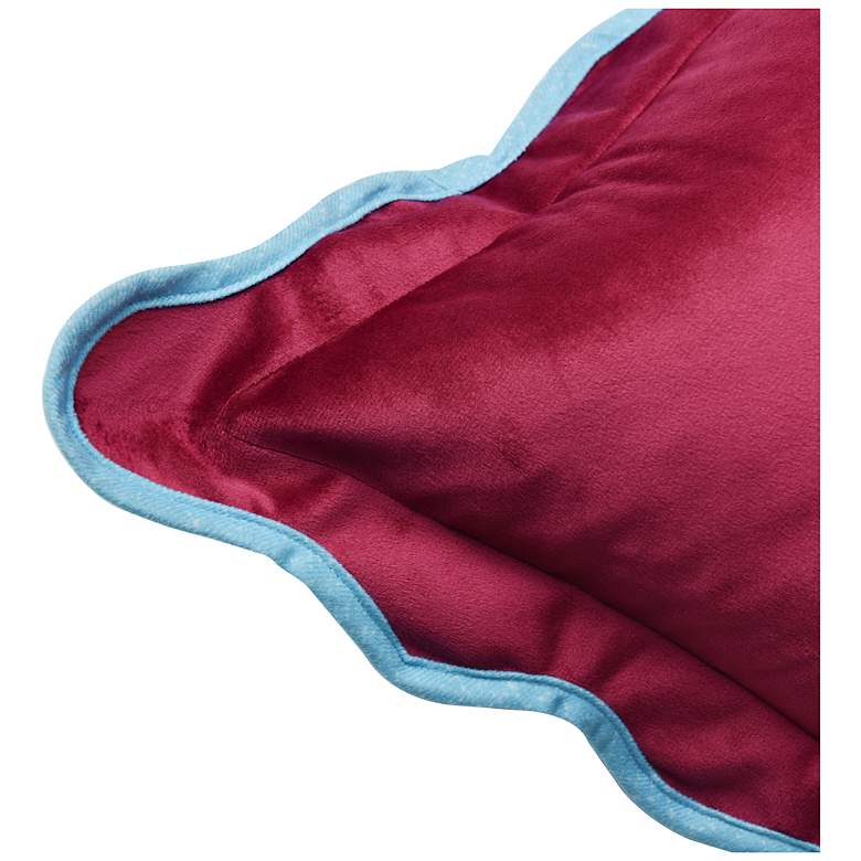 Image 5 Tamara Day Sophie 22" x 22" Deep Red & Light Blue Down Fill Pillow more views