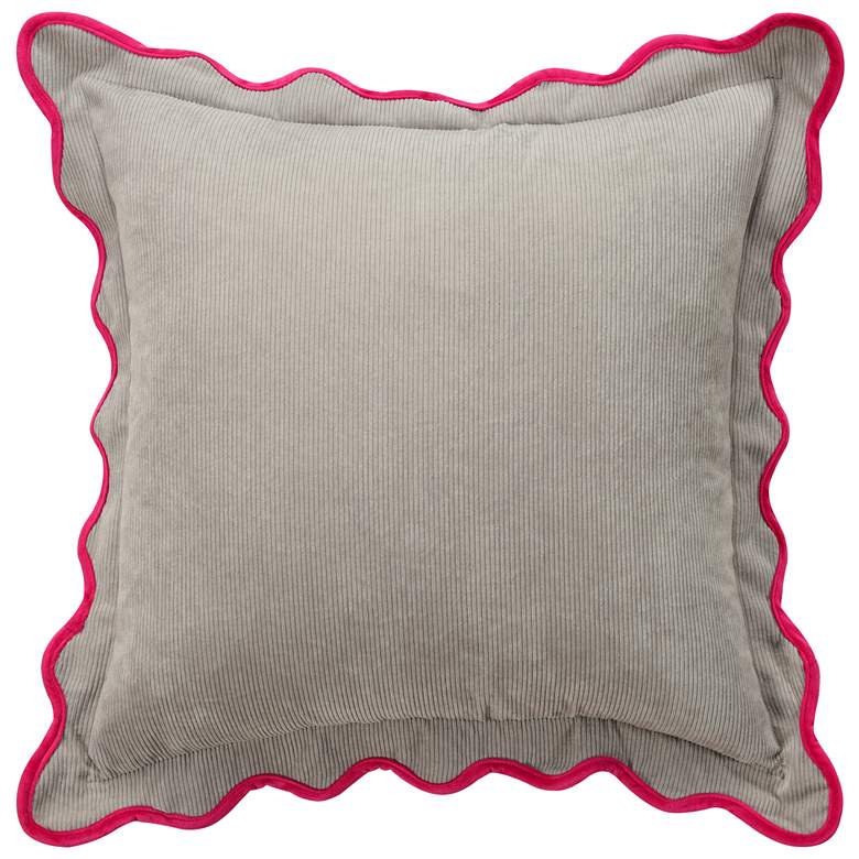 Image 2 Tamara Day Sophie 22" x 22" Light Grey, Charcoal & Hot Pink Down Pillow