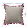 7_Tamara Day Sophie 22" x 22" Light Grey, Charcoal & Hot Pink Down Pillow more views