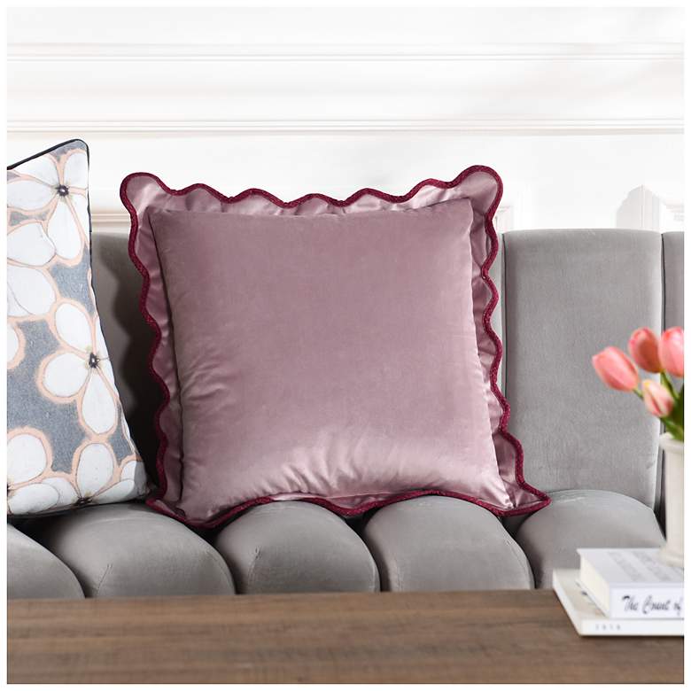 Image 1 Tamara Day Sophie 22" x 22" Lilac & Merlot Down Fill Pillow