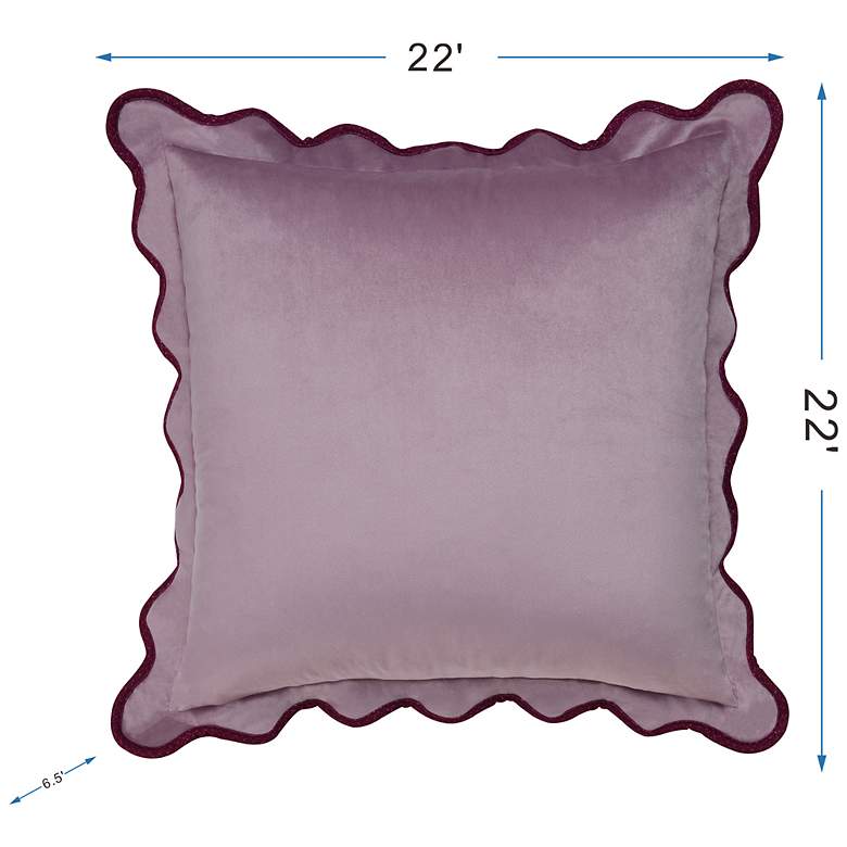 Image 7 Tamara Day Sophie 22" x 22" Lilac & Merlot Down Fill Pillow more views