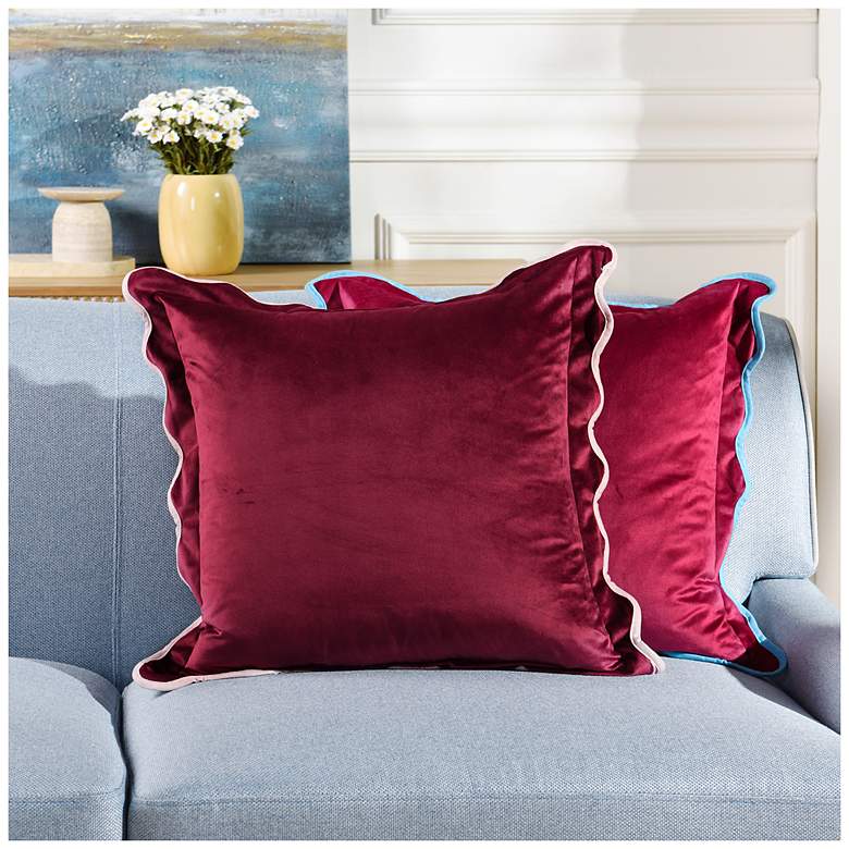 Image 1 Tamara Day Sophie 22" x 22" Merlot & Lilac Down Fill Pillow