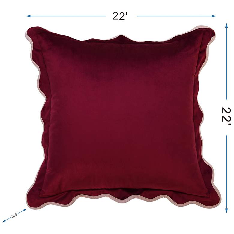 Image 7 Tamara Day Sophie 22" x 22" Merlot & Lilac Down Fill Pillow more views