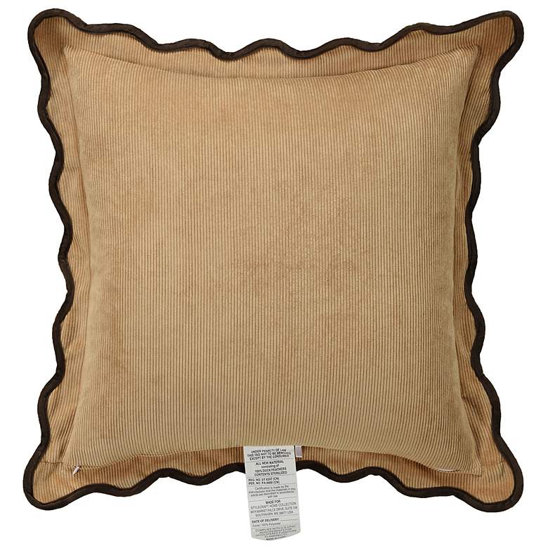 Image 4 Tamara Day Sophie 22" x 22" Olive Green, Tan & Brown Down Fill Pillow more views