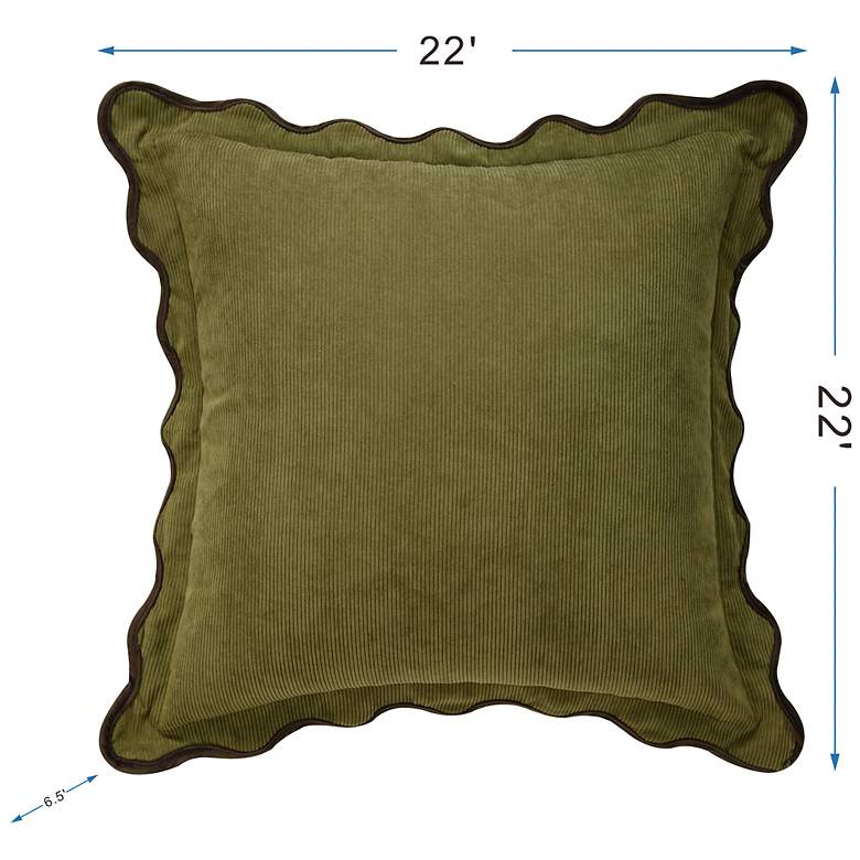 Image 7 Tamara Day Sophie 22" x 22" Olive Green, Tan & Brown Down Fill Pillow more views