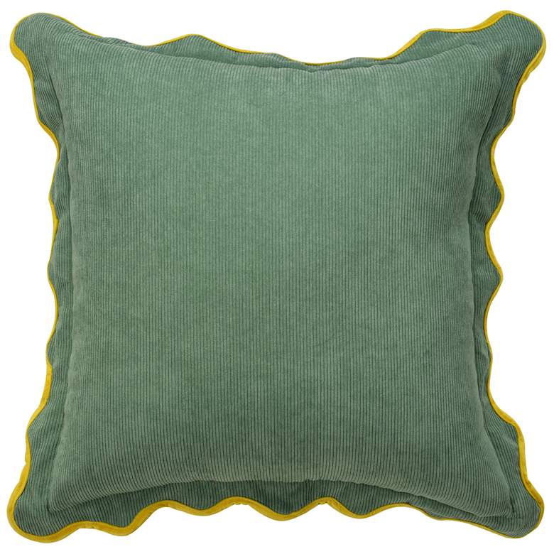 Image 2 Tamara Day Sophie 22" x 22" Sage, Red & Yellow Down Fill Pillow